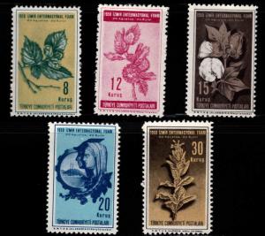 TURKEY Scott 1008-1012 MNH** 1950 agg crop set