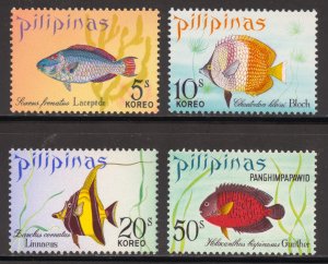 Philippines Scott 1138-40,C104 MNHOG - 1972 Tropical Fish Issue - SCV $4.80