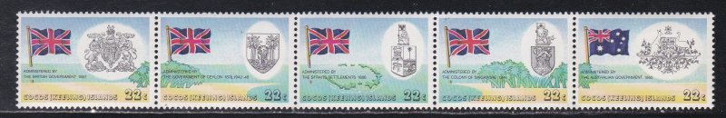 Cocos Islands # 60a, British Flags & Coat of Arms, Folded, NH, 1/2 Cat.