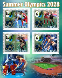 Stamps. Olympic 2028 LA Field Hockey 2024 year 1+1 sheets perforated