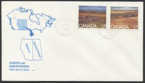 1980 #863-864 Alberta-Saskatchewan FDC SCS Cachet Calgary ALTA CDS