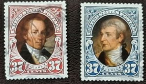 US Scott # 3855-3856; used 37c Lewis and Clark from 2004; VF centering; off ppr