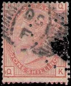 GREAT BRITAIN #87  Perfin U VF