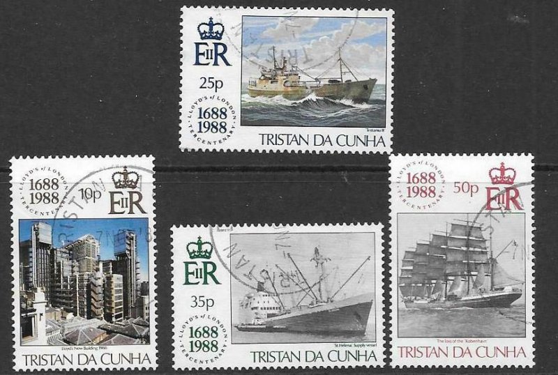 TRISTAN DA CUNHA SG457/60 1988 LLOYDS OF LONDON FINE USED