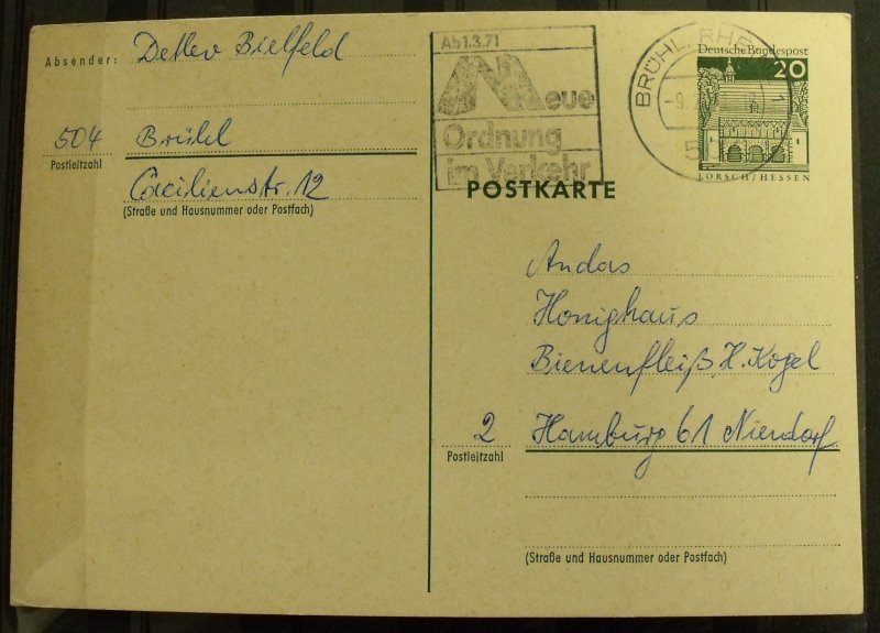 18282   GERMANY   Prepaid Postcard     1971   like # 939
