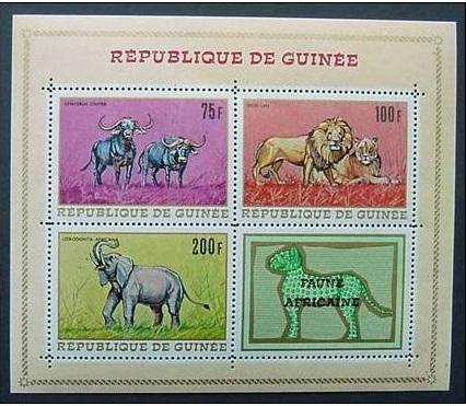 Guinea, Scott 514a, 517a, and 518a, MNH, African Wildlife