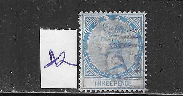 TOBAGO SCOTT #2 1879 3P (BLUE) WMK CC- USED