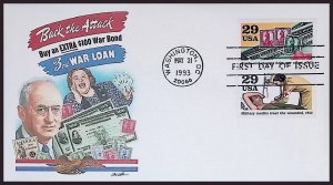 U.S.A. Sc#2765b and g WWII Aid War Effort Fleetwood Cachet (1993) Combo FDC