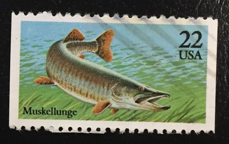 US #2205 Used F - Muskellunge Fish 22 cent