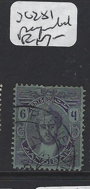 ZANZIBAR  (PP0809B) .SULTAN 6C SG 281   CANCEL PAQUEBOT   VFU