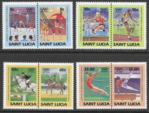 St. Lucia Scott 665-672 MVLH/MNH '84 Olympics Leaders of the World Set o...