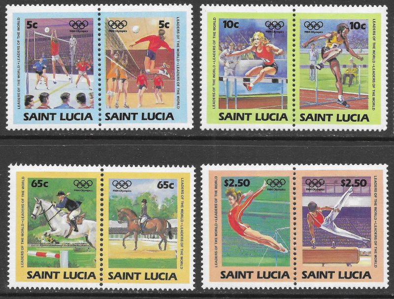 St. Lucia Scott 665-672 MVLH/MNH '84 Olympics Leaders of the World Set o...