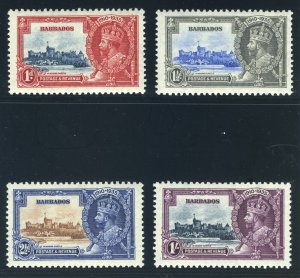 Barbados 1935 KGV Silver Jubilee set complete MNH. SG 241-244. Sc 186-189.