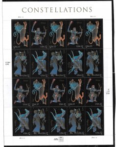 US #3945-3948 2005 CONSTELLATIONS- PANE OF 20 37 CENT STAMPS-MINT NEVER HINGED