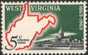 SC#1232 5¢ West Virginia Statehood Issue (1963) MNH