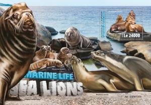 SIERRA LEONE 2016 SHEET SEA LIONS MARINE LIFE srl16310b