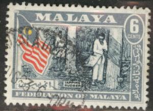 Federation of Malaya Scott 80 used Flag stamp