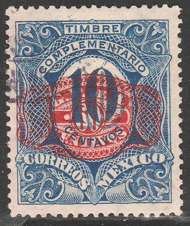 MEXICO 597, 60¢ ON 10¢ BARRIL SURCHARGE. USED. VF. (1348)