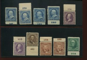 264//273 Nice Lot of 10 Mint Plate # Stamps (273 Lot 1)