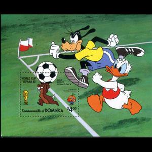 DOMINICA 1982 - Scott# 753 S/S Disney-Soccer NH