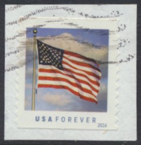 USA Sc# 5052  Used SA on piece  Flag 2016 see details / scan