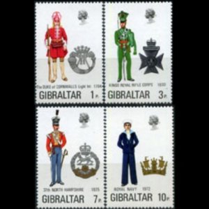 GIBRALTAR 1972 - Scott# 286-9 Mil.Uniform Set of 4 NH