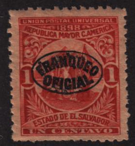 El Salvador O129 Official Usage Postage O/P 1898