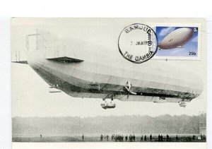 D21759 Zeppelin L27 1990 Airmail Post Card Gambia