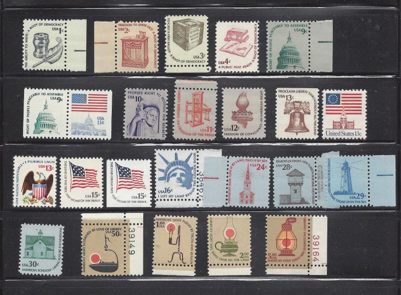 US Scott # 1581 /1623  Americana Complete Set of 24 MNH