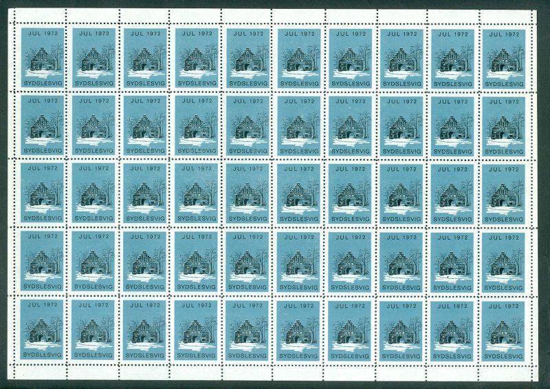 Denmark. 1972 Southslesvig Christmas Sheet MNH Folded. Norregate In Flensborg