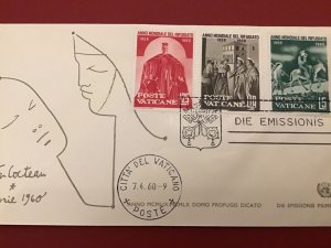 Vatican 1960 Anno Mondiale Rifugiato Postal Cover R42315