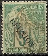 Reunion  20 MD Used 1891 5c Overprint