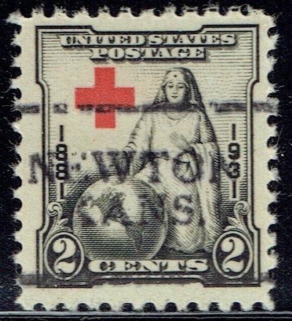 1931 2c Red Cross w/precancel f/NEWTON KS (702-701) Scarce RC issue!!