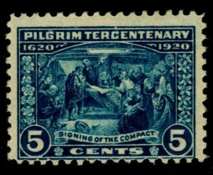 OAS-CNY 12863 SCOTT 550 – 1920 5c Pilgrim Tercentenary: Signing MH $35