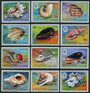 Aitutaki 82-93,MNH.Michel 94-105. Pacific Shells,1974.