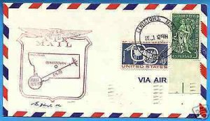 73S67  LEWISTOWN, MONT- FRONTIER AIRLINES 1959 AM 73, FIRST FLIGHT AIRMAIL COVER