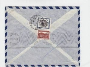 Greece commercial  bank 1954 to bremen air mail stamps cover r19723