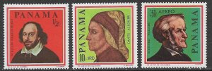 PANAMA 1966 SHAKESPEARE DANTE & WAGNER Set Sc 465-465B MNH