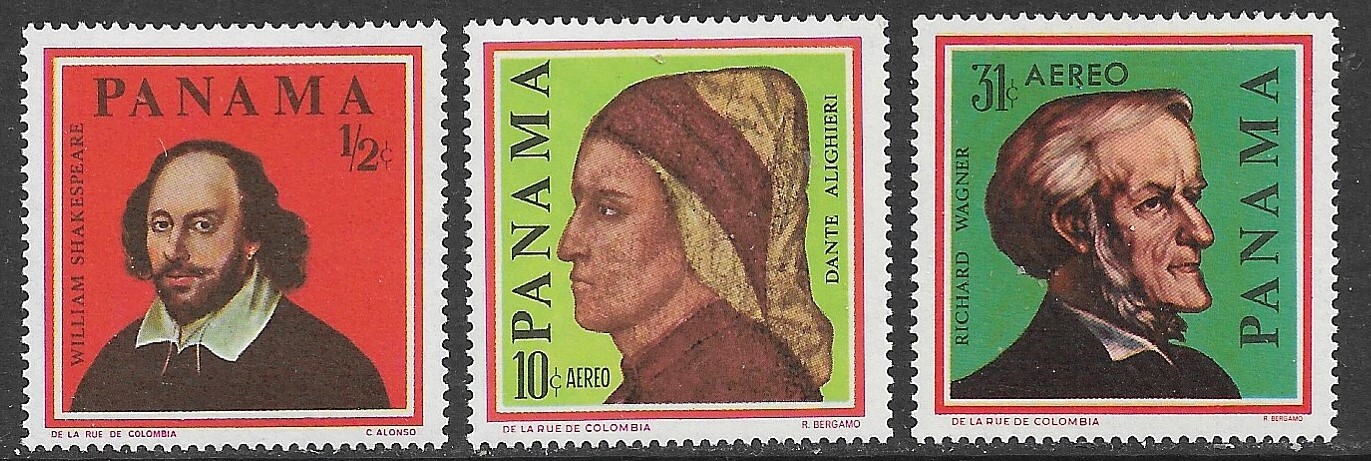 Panama 1966 Shakespeare Dante Wagner Set Sc 465 465B MNH