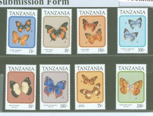Tanzania #727-738  Single (Complete Set) (Butterflies) (Fauna)