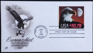 U.S. Used #2122 $10.75 Express Mail Eagle. ArtCraft First Day Cover (FDC)