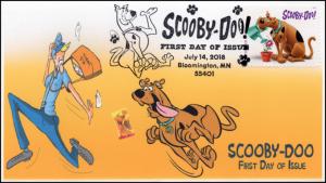 18-167, 2018, Scooby-Doo, First Day Cover, Pictorial Postmark, Cartoon, Dogs,