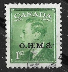 Canada # O12  George VI Official  O.H.M.S 1c overprint (1) VF Used