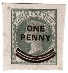 (I.B) Cape of Good Hope Postal : 1d on 1½d OP (postal stationery) 