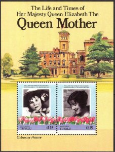 Tuvalu - Nanumaga 1985 Queen Mother Elizabeth II Castles S/S MNH