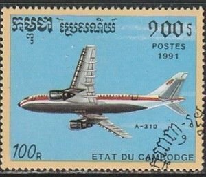 1991 Cambodia - Sc 1155 - used VF - 1 single - Aircraft