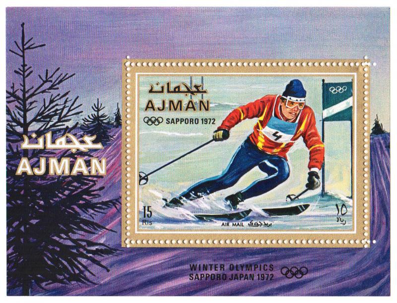 Ajman Mi Block 322A (#1147)  mnh s/s - 1971 - 1972 Winter Olympics Sapporo