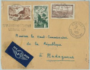 66972 - ALGERIA - Postal History - COVER to MADAGASCAR 1951