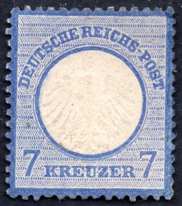 GERMANY 1872 SCOTT # 10 7KR MINT REGUMMED & PERF ADDED CERTIFICATE SEE SCANS