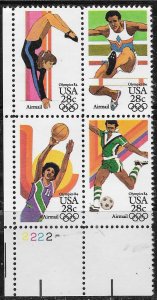 US#C101-104 $0.28 Summer Olympics  Plate block of 4 (MNH) CV $5.25